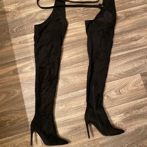 JEFFREY CAMPBELL TIGHT HIGH SUEDE BOOTS